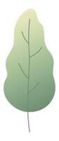 Single green leaf with central vein and soft gradient from light to dark green, creating a fresh and natural feel, perfect for representing nature, growth, or eco friendly concepts vector