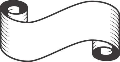 Waving scroll banner ribbon featuring blank space for text, enhancing vintage or retro designs. Perfect for adding a classic touch to various creative projects and presentations vector