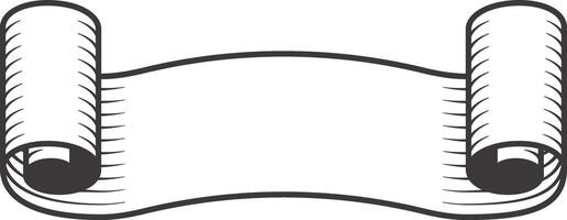 Classic scroll banner ribbon unfurling, creating a blank space suitable for adding custom text or design elements, ideal for announcements, invitations, or certificates vector