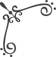 Elegant flourish forming a corner design element with swirls, dots, and curves, providing a sophisticated touch for various design applications vector