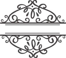 Elegant flourishes and swirls create a decorative frame perfect for adding a touch of sophistication to text, titles, invitations, or other design elements vector