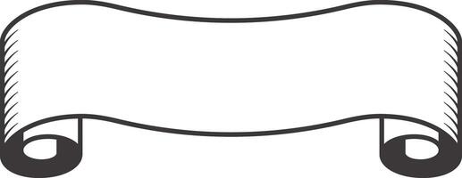 Classic waving ribbon banner scroll design element with curled edges, ideal for vintage or classic themed projects, providing a touch of elegance and tradition vector