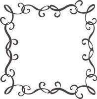 Hand drawn flourishes form an elegant and decorative square frame, perfect for adding a touch of sophistication to invitations, announcements, or graphic designs vector