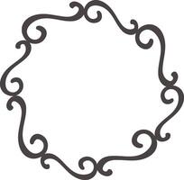 Elegant swirls are forming a beautiful ornate round frame, perfect for adding a touch of sophistication and vintage charm to any design project vector