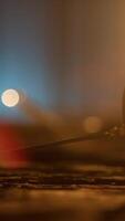 Santas Eyeglasses On Wooden Table In Front Of Christmas Tree video