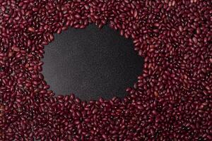 Red beans texture pattern with empty space background photo