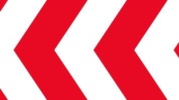 Red and white stripes arrow forward direction movement. Seamless motion abstract pattern background. suitable for road sign, Under construction, engineering and industrial. video