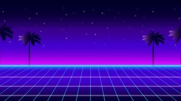 Retro 80s sci-fi futuristic style background animation. retro futuristic synth wave animation in 1980s style. Retro Nostalgic new wave vaporwave cyberpunk animation with vibrant neon colors. video