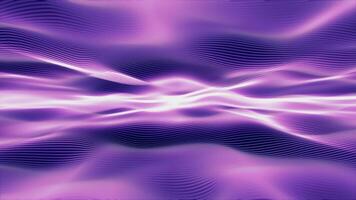 Looped background with abstract striped waves smoothly moving with bright pink purple glow effect. Elegant flow screensaver for tranquil atmosphere and deep relaxation. Seamless VJ loop , 4K 60fps video