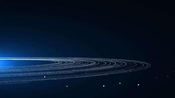 Rocks and dust particles flying in a circle around the planet. The rings of the planet. Abstract animation. video
