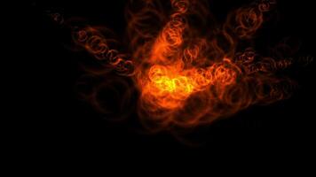 Rapidly flying chains of yellow bubbles on a black background. Abstract animation. video
