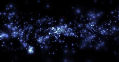 A swarm of chaotically flying blue particles. Abstract animation. video
