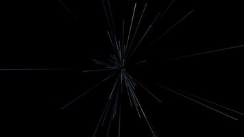 Blue laser beams coming from a single point. Black background. Abstract animation. video