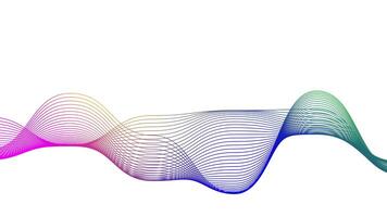A trail of wavy lines painted in different colors on a white background. Abstract animation.. video