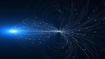 Bizarre mesmerizing tracks of particles in a magnetic field. The growth of a fantastic plant. Ejection of matter from an abstract star. video