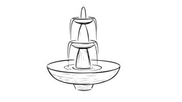 Animation forms a sketch of a fountain icon video