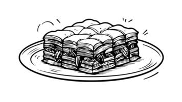 Animation forms a sketch of the Baklava bread icon video