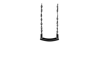 Animation forms a sketch of a swing person icon video