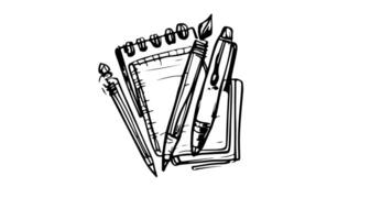 Animation forms a sketch of a stationery tool icon video