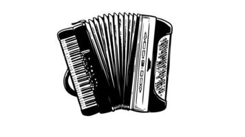 Animation forms a sketch of the accordion musical instrument icon video