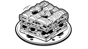 Animation forms a sketch of the Baklava bread icon video