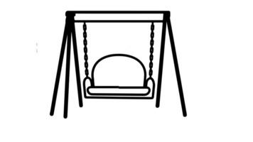 Animation forms a sketch of a swing person icon video
