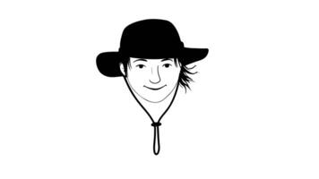 Animation forms a sketch of a hiking hat icon video