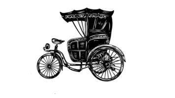 Animation forms a sketch of a rickshaw icon video