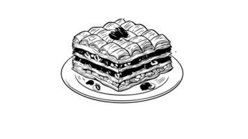 Animation forms a sketch of the Baklava bread icon video