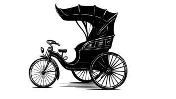 Animation forms a sketch of a rickshaw icon video