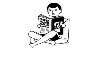 Animation forms a sketch of a magazine reading icon video