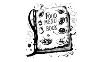 Animation forms a sketch of a recipe book icon video