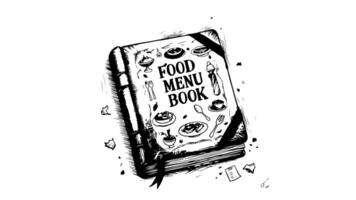 Animation forms a sketch of a recipe book icon video