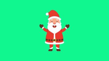 Happy Santa Claus Animation. Suitable for Christmas and New Year Content. 2d animation 4k. Transparent Background video