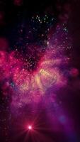 abstraction symbolizing infinity. Transparent clock against the backdrop of a fast-moving galaxy video