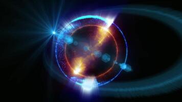 Abstraction of cosmic energy. The blue sphere emits energy and light, creating a unique atmosphere of space. video