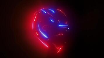 The outline of a motorcycle helmet is emphasized with neon lines. The colors of the flag of the country of China are depicted on the helmet. video