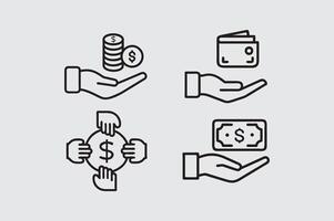 Sleek and Modern Wallet with Money Icons Perfect for Digital Projects. vector