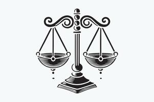 Symmetrical Justice Scale Silhouette Design vector