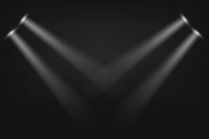 Illuminated stage with white projector. Abstract background vector