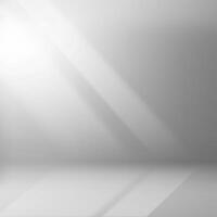 Empty stage with grey wall. 3d square background vector