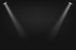 Illuminated stage with two white projector. Abstract background vector