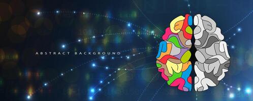 Abstract background with brain and abstract background vector