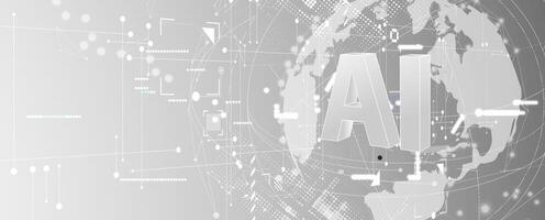 Ai technology background with ai logo vector