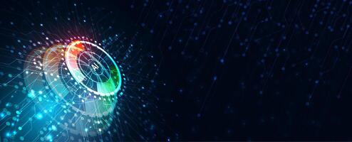 A colorful abstract background with a circle and lines vector