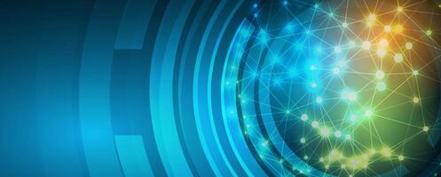 Abstract background with connected lines and dots vector