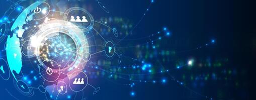 The background of a business network with icons vector