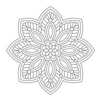 Elegant frame mandala coloring book page, file vector