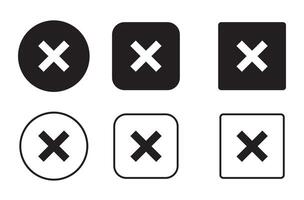 Set of Check Mark Icons. Cross Signs. No labels. Rejected emblems. vector