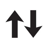 Up and Down Bookmark Arrow Icons, Symbols of moving up and down, downloading icon, isolated on white background. vector